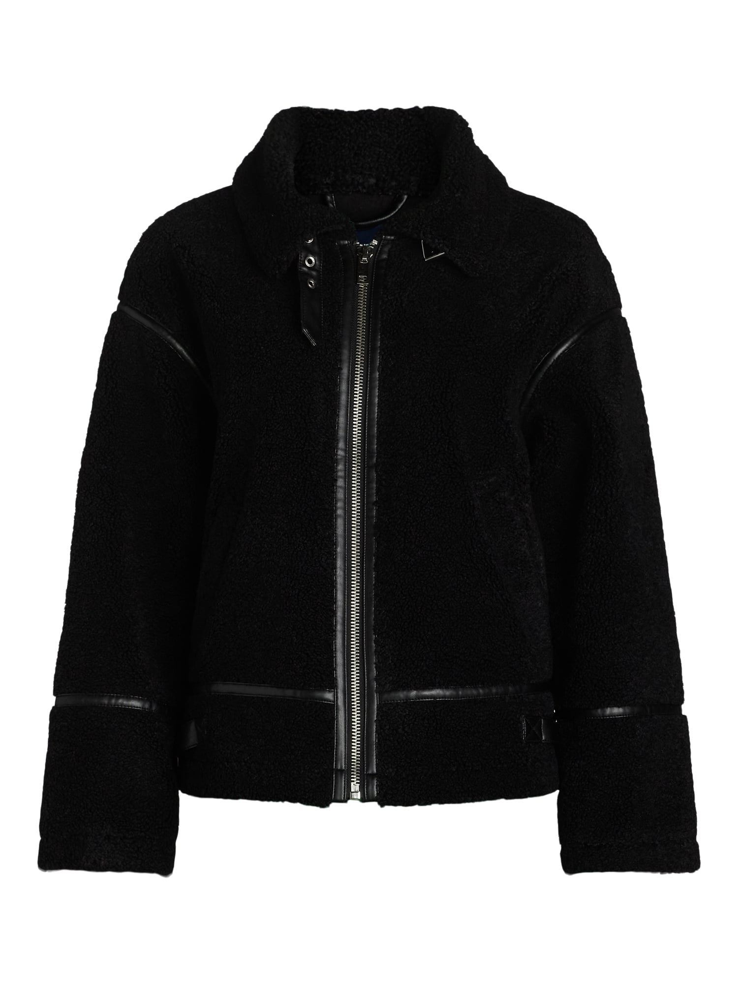 Scoop Women's Plus Faux Fur Oversized Teddy Jacket, Sizes 1X-4X