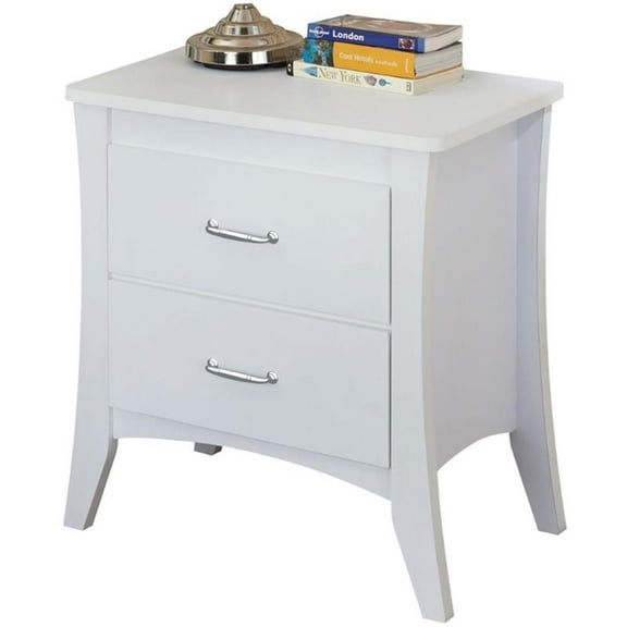 Bowery Hill 2 Drawer Nightstand in White