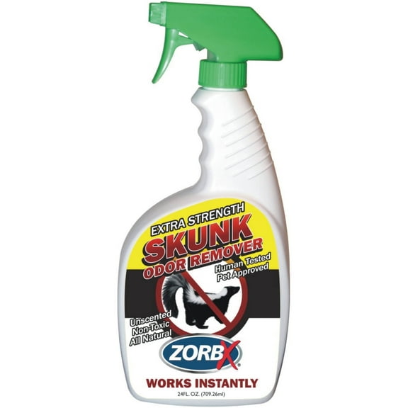 ZORBX Unscented Skunk Odor Remover Spray 24oz Fast-Acting Skunk Odor Eliminator – Extra Strength Pet Deodorizer for Dogs, House, Car, Clothes & Furniture