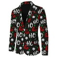 thumbnail image 5 of Men Christmas Snowflake Santa Men Suits Slim Fit 3 Piece Printed Pocket Lapel Button Wool Suit Jacket Suit, 5 of 5
