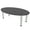 Asian Night w/Silver Base no Electric, variant on 4 Person Powered Oval Shaped Conference Table  Post Legs 6'x4'