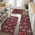 thumbnail image 2 of Red and Black Christmas Snowflake Pattern Kitchen Rugs Sets Of 3,Kitchen Runner Rugs Non Skid Washable,Decorative Kitchen Floor Mats for Kitchen,Sink,Laundry,17"x30"+ 17"x47" + 17"x59", 2 of 6