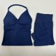 thumbnail image 1 of Conjunto de Yoga sin costuras de impacto para mujer, 2 uds., camiseta sin mangas acolchada con cuello Halter, pantalones cortos de gimnasio para levantamiento de glúteos, 1 of 5