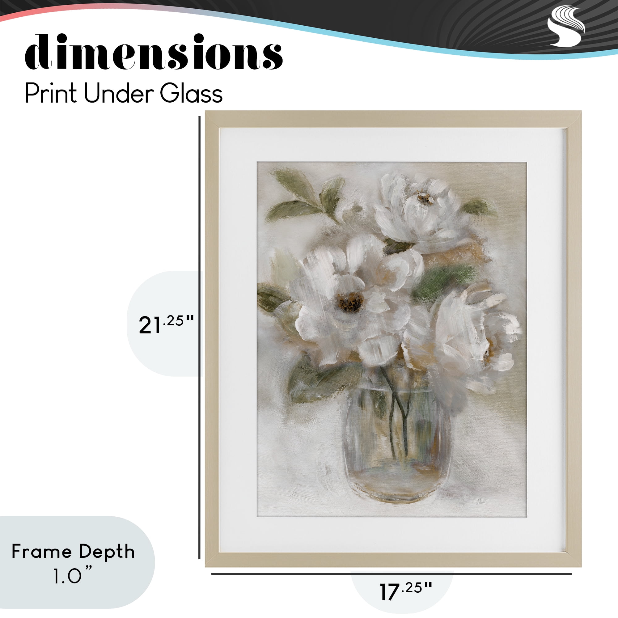 Stupell Industries Brushed Neutrals Bouquet Birch Framed Print Under Glass, design by Nan