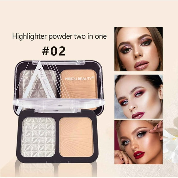 Fiudx Polvo Iluminador, Potenciador de Contorno Tridimensional, Corrector con Control de Grasa, Hidratante Iluminador, Maquillaje Diario para Fiestas, Esencial de Belleza Versátil, Fácil Aplicación