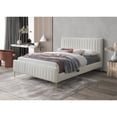 thumbnail image 6 of Omax Decor Julia Wood and Fabric Upholstered Queen Platform Bed in White Boucle, 6 of 7