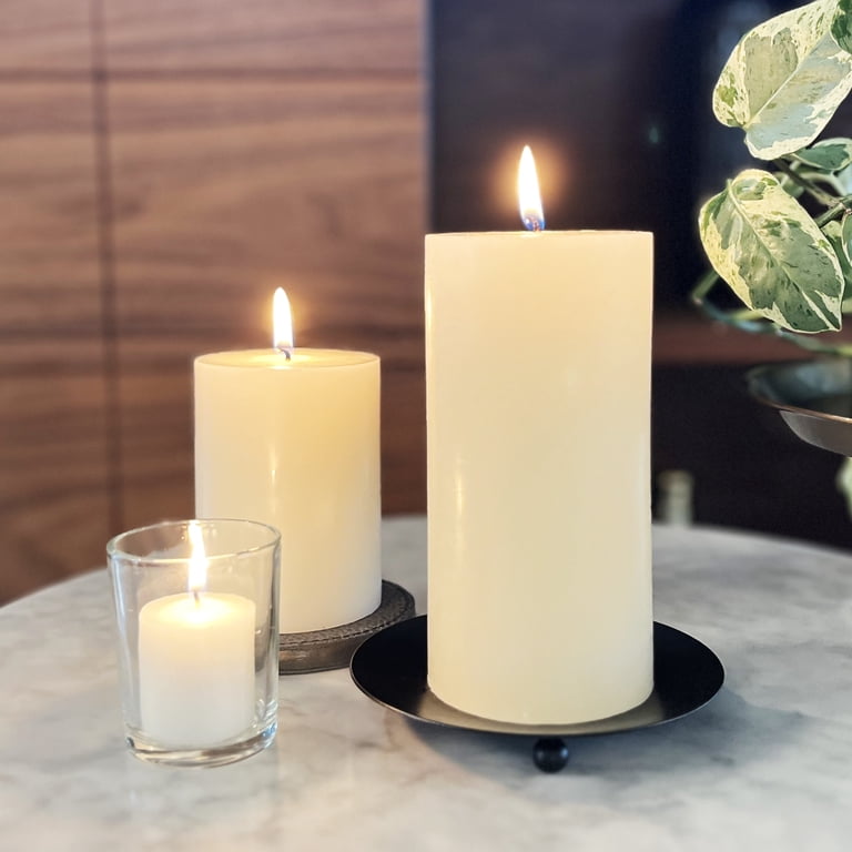 Mainstays 2.5 x 2.8 Unscented Ivory Pillar Candles, 3-Pack photo 7