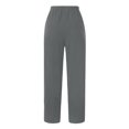 thumbnail image 4 of Pantalon Large Brodé en Coton et en Lin Décontracté pour Femmes, 4 of 4
