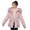Pink M, variant on Women Winter Coat Thick Plush Furry Hooded Long Sleeves Pockets Drawstring Waist Zip-up Windproof Mid Length Overcoat Outdoor Outwear