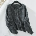 thumbnail image 2 of UYISJ Womens Sweaters Fall Cable Knit Long Sleeve V Neck Oversized Sweater Chunky Pullover Solid Color Loose Outfits M, 2 of 3