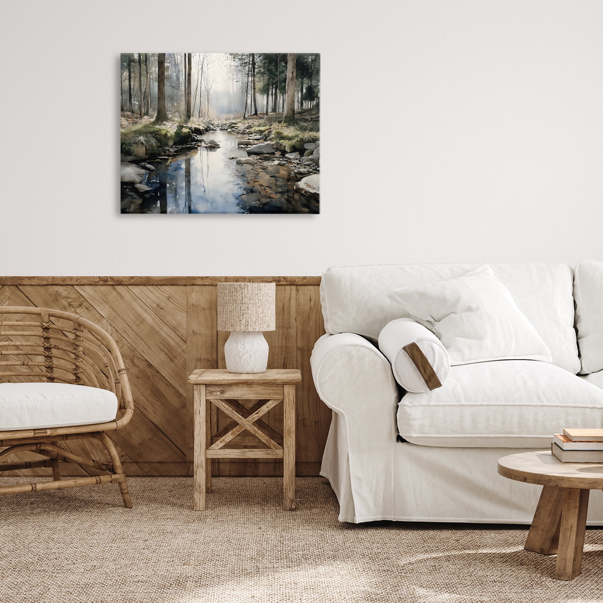 Stupell Industries Rock Creek in Morning Mist Canvas Wall Art, design by Franklyn Gregory
