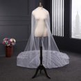 thumbnail image 2 of Velo de novia Velos de novia Marfil Largo Catedral Cristal Lentejuelas Borde de encaje Accesorios de boda con cristal Peine gratis, Marfil, 4 * 1,6 m, 2 of 4