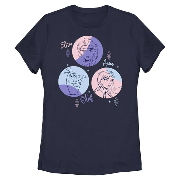 Womens Frozen 2 Olaf and Sisters Portrait T Shirt