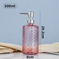 thumbnail image 2 of Inicio/Hotel/Botella de loción de vidrio for baño, 500 ml, soporte for jabón, transparente, cilíndrico, azul, transparente, gris, naranja y rosa, 2 of 4