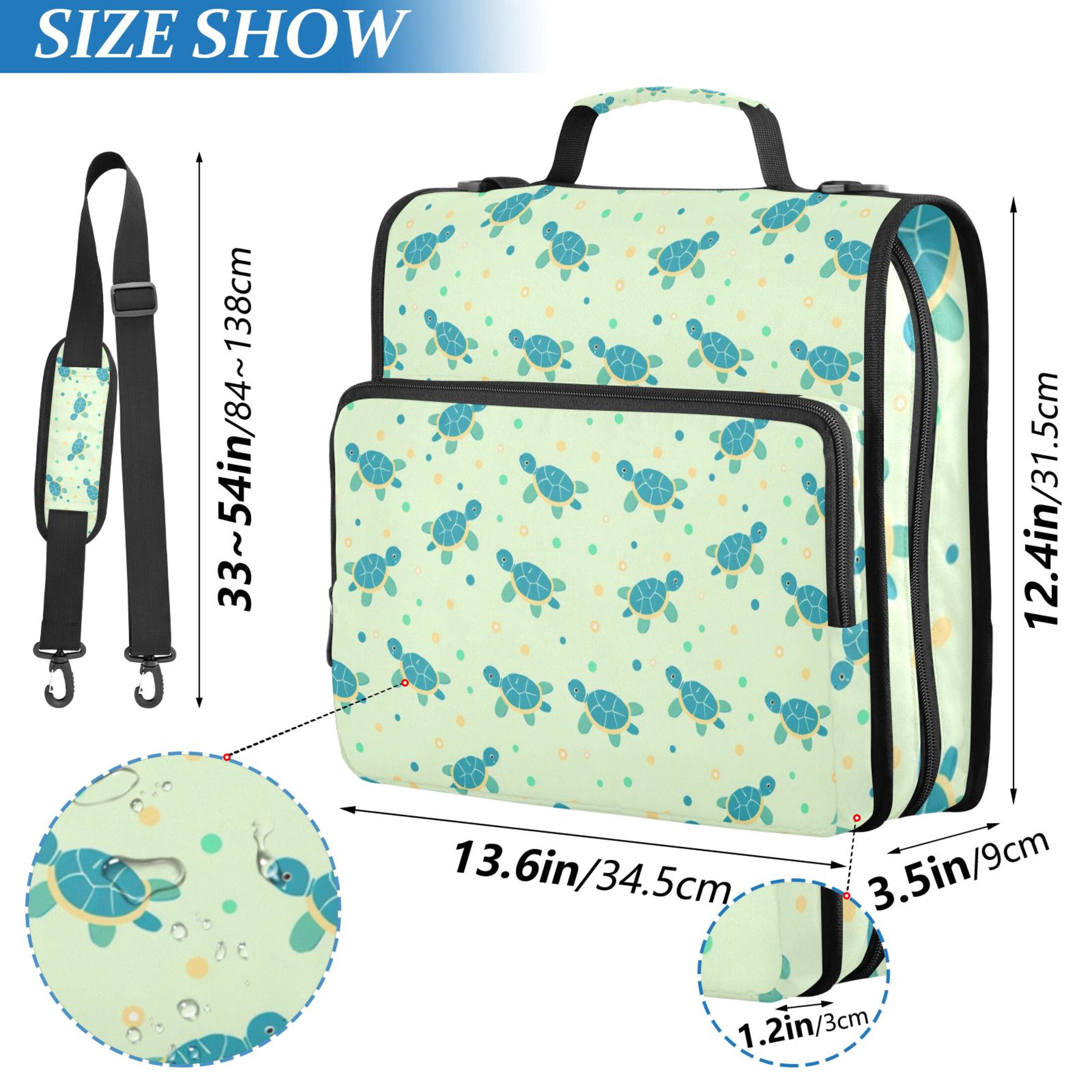 ALAZA Zipper Binder Turtles 3 Ring Trapper Keeper File Folder Organizer Bag