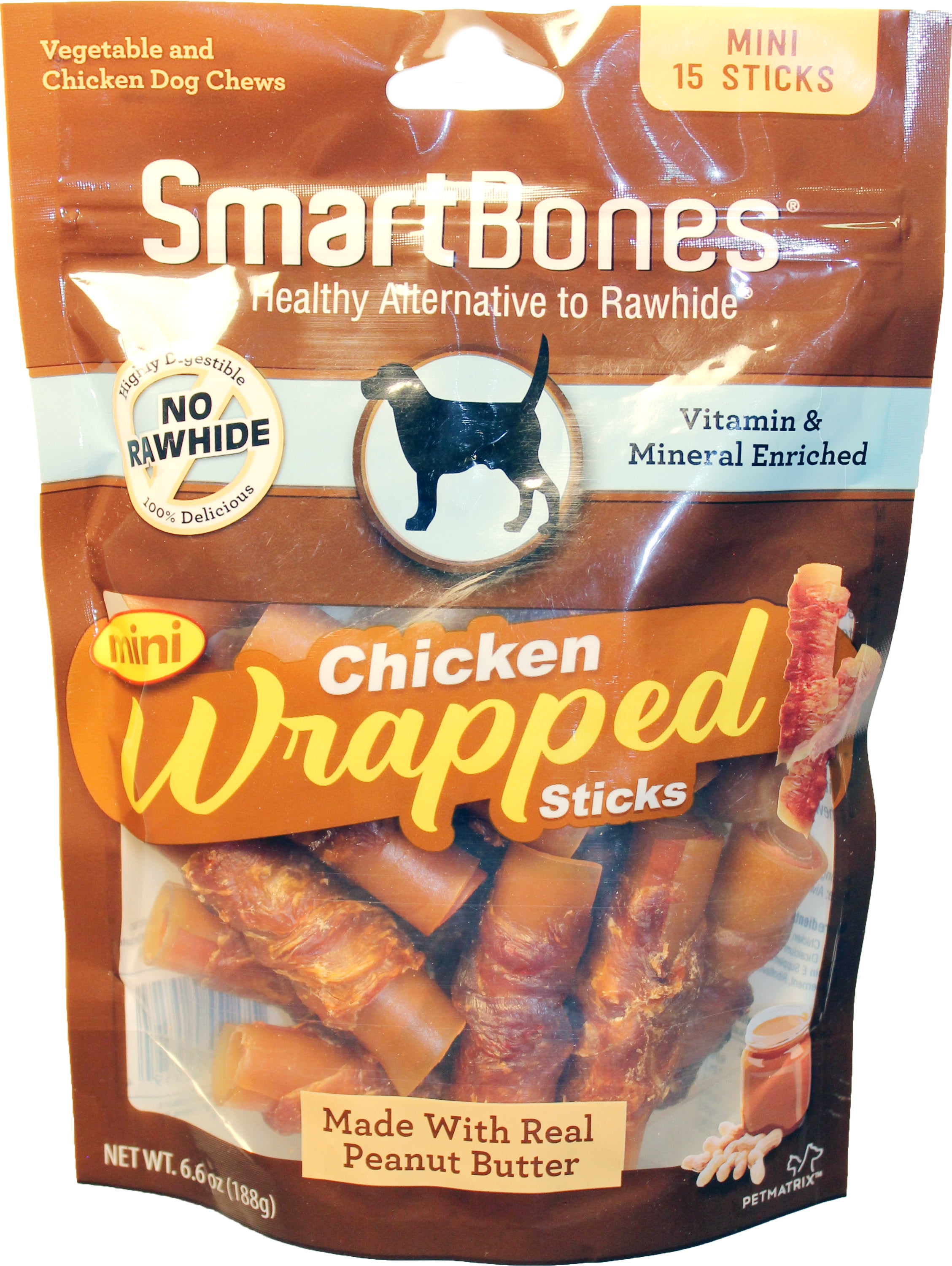 SmartBones Mini ChickenWrapped Sticks For Dogs With Real Peanut Butter
