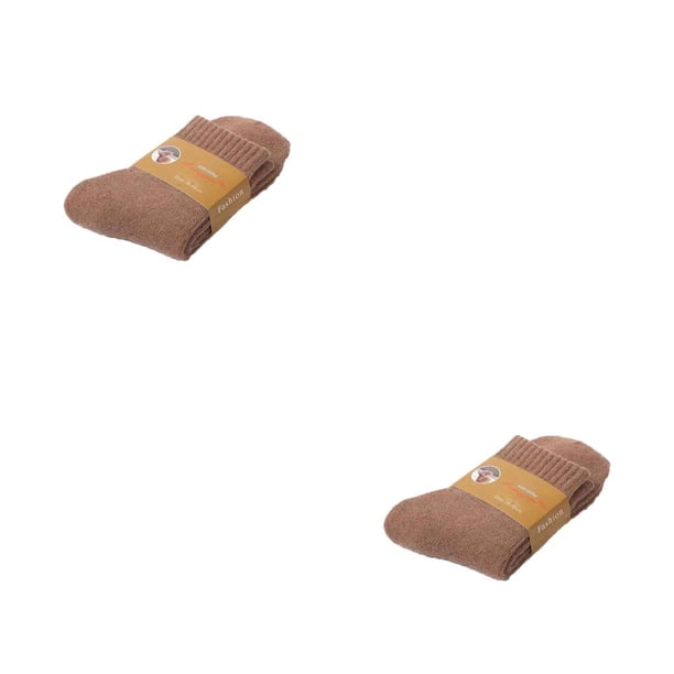 Sonducket Calcetines de invierno para hombre, gruesos, cálidos, suaves, cómodos, de Color sólido, para deportes al aire libre, suministros de calzado Caqui 2piezas Sonducket CBP019031