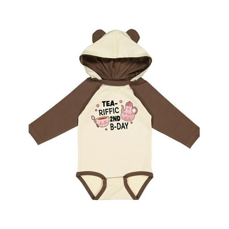 

Inktastic Tea-riffic 2nd Birthday with Teacup and Pot Gift Baby Girl Long Sleeve Bodysuit