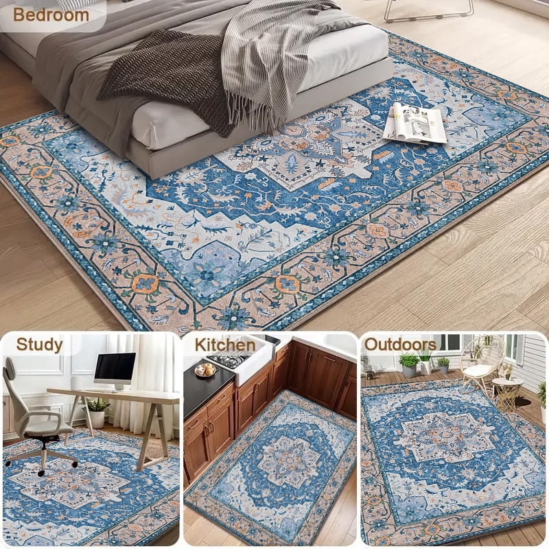 TECHVIDA 5x7 Area Rugs for Living Room Rugs, Modern Abstract Machine Washable Vintage Rugs,Non Slip Carpet,Modern Carpet for Bedroom Dining Room Farmhouse Home