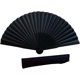 thumbnail image 1 of Th Folding Hand Fan With A Pouch,hand Fan Folding Black Silk Fabric Bamboo Ribs Hand Held Chinese Fan For Women Men Dancing Party Wedding Gifts Diy H, 1 of 5