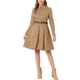 thumbnail image 1 of INSPIRE CHIC Vestido de Mujer de Ante Sintético con Cuello Alto, Cierre y Cinturón, Vestidos Vintage XS Caqui, 1 of 5