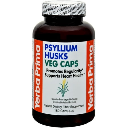 2 Pack - Yerba Prima Psyllium Husks Vegetable Capsules 180 ea
