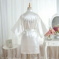 thumbnail image 1 of Vestido de novia de color sólido con diamantes de imitación, vestido de maquillaje, camisón de boda, cárdigan de seda sintética para mujer, 1 of 6
