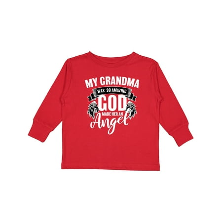 

Inktastic My Grandma Was So Amazing God Made Her an Angel Gift Toddler Boy or Toddler Girl Long Sleeve T-Shirt