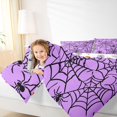 thumbnail image 3 of Feelyou Happy Halloween Spider Web Twin Comforter Sets, Spooky Animal Bedding Set, Purple Black, Halloween Reversible, 2-Piece, 1 Comforter and 2 Pillowcases, 3 of 7