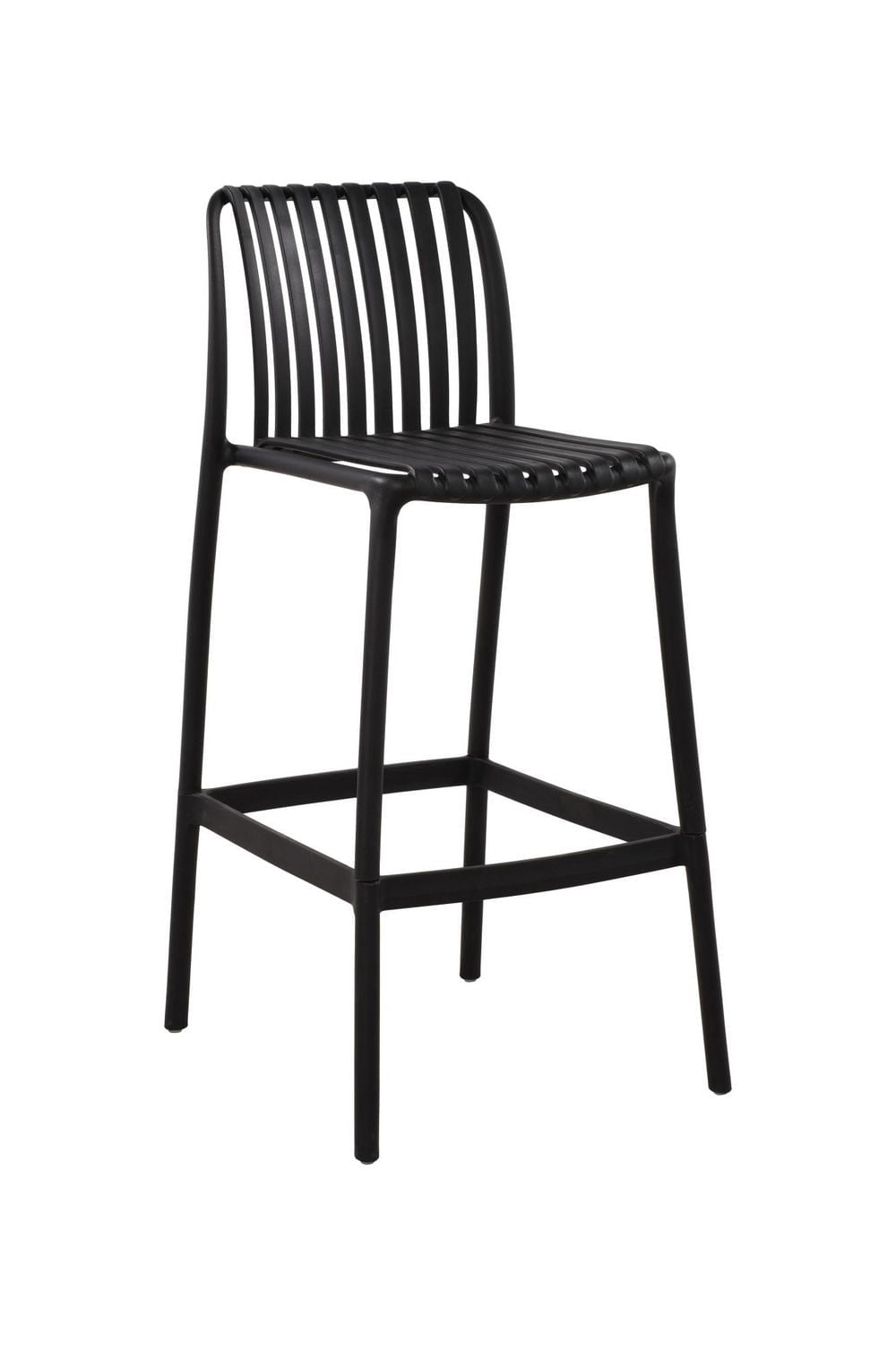 Summer bar chair with arm and stripe Black (4 chairs)