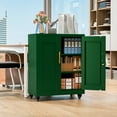 thumbnail image 6 of Modern Metal Accent Storage Cabinet with Doors and 2 Adjustable Shelves for Bathroom Home Office Living Room, 6 of 7