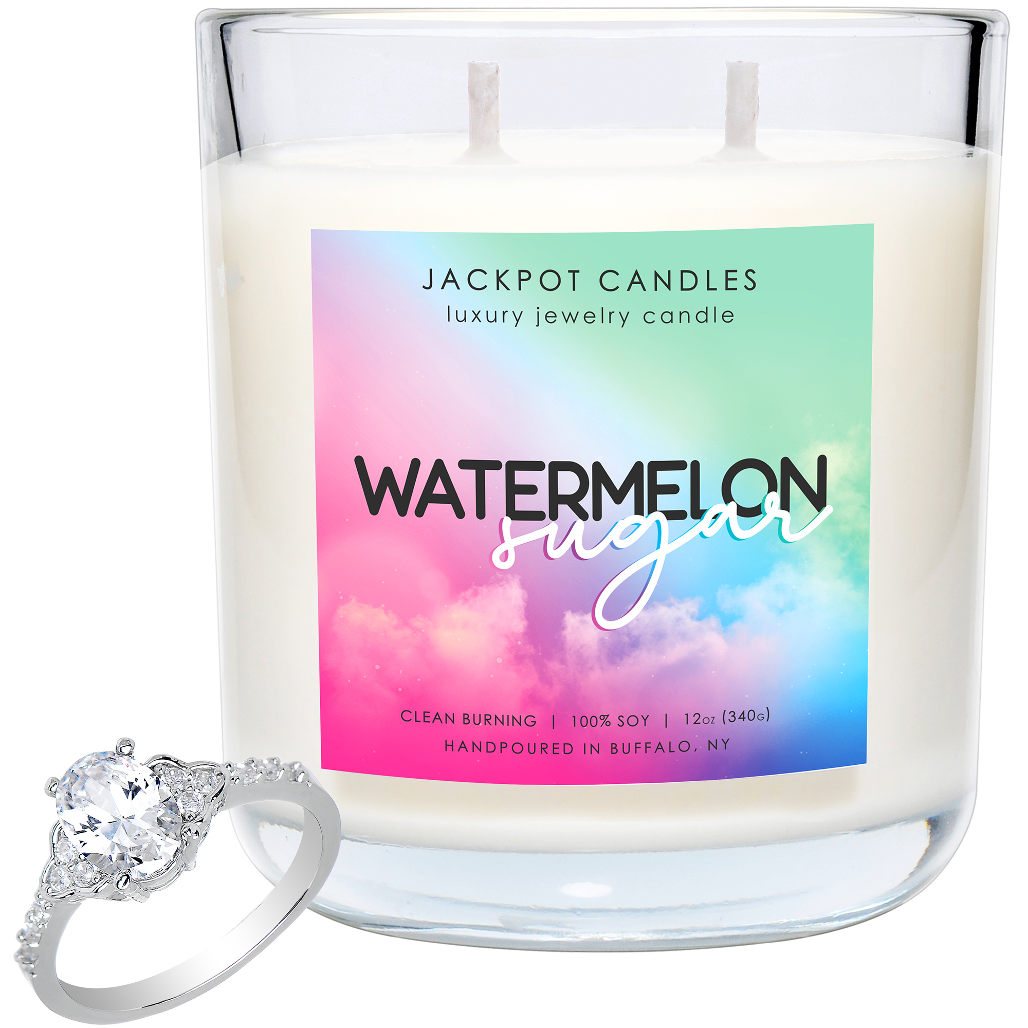 Jackpot Candles Watermelon Sugar Candle with Ring Inside (Surprise Jewelry Valued at 15 to 5,000