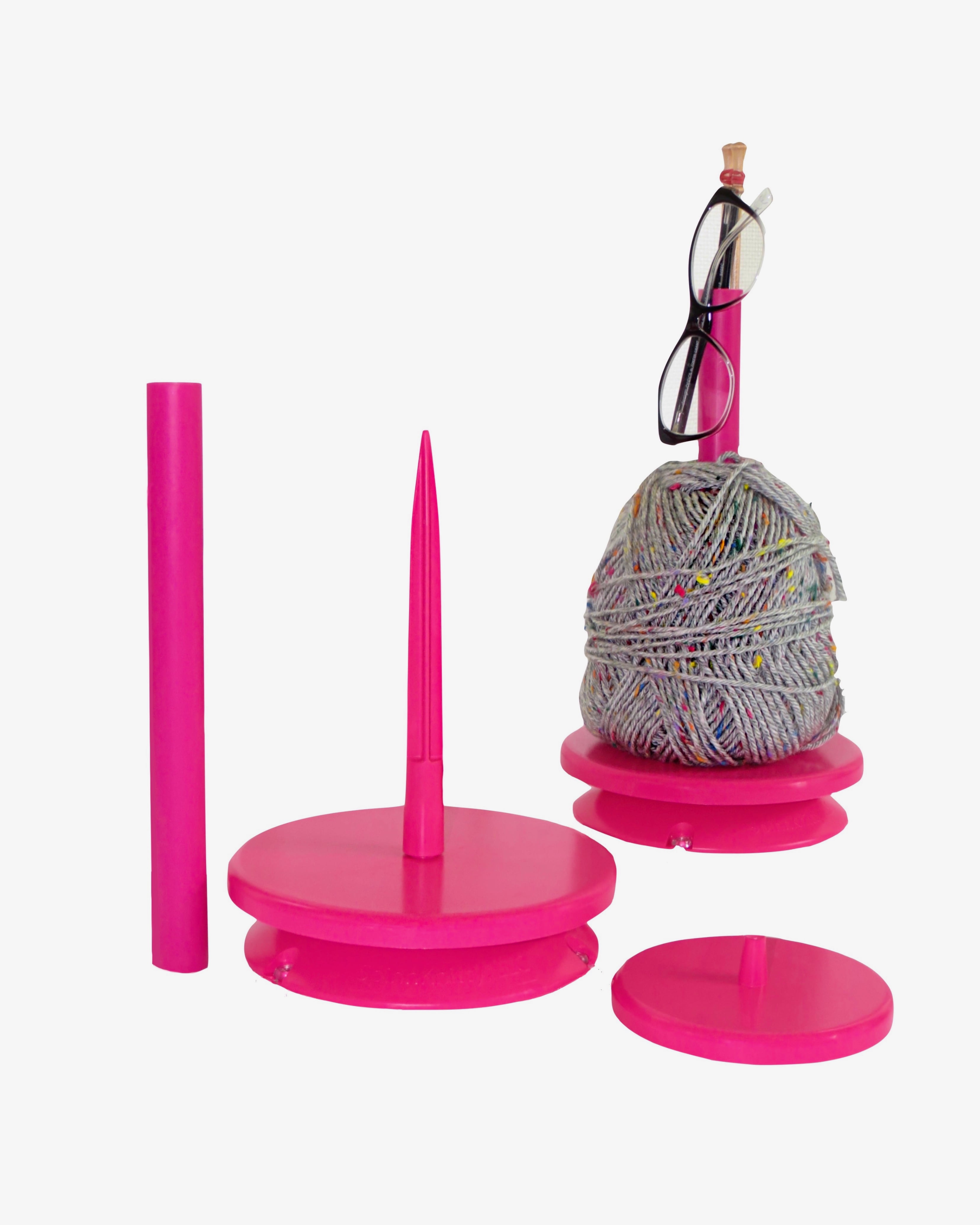 Spinnknitty Llc Yarn Station Pink Spinner Holder Winder In 1 Kit Or Tool For Crocheters Walmart Com Walmart Com