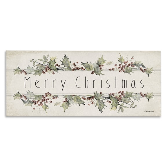 Stupell Industries Cottage Vintage Merry Christmas Sentiment Canvas Art, 24 x 10, by Stephanie Workman Marrott