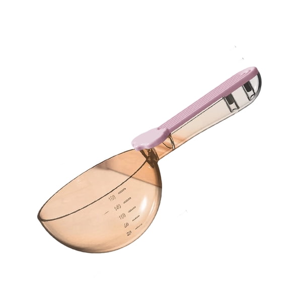 Pet Food Scoop with Measuring Scale and Bag Clip, Large Capacity Measuring Cup for Dog and Cat Food, Clear Multi-Functional Kibble Spoon Shovel