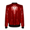 thumbnail image 4 of IROINNID Zip Up Jacket for Women Casual Sequins Party Jacket Long Sleeve Zip Up Stylish Club Night Outerwear,Red, 4 of 6