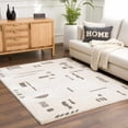 thumbnail image 2 of BoutiqueRugs Azriel Contemporary Area Rug - Machine Washable - Peach, Charcoal - 5'3" x 7', 2 of 11
