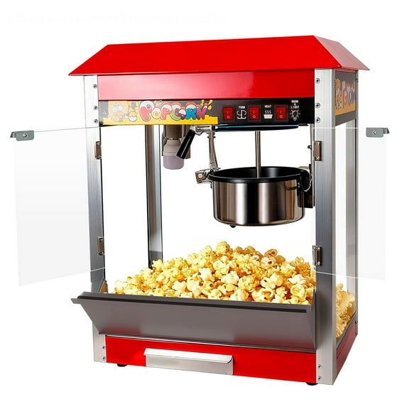 Commercial Popcorn Machine, 8 Oz Kettle, Countertop Popcorn Maker with 3-Switch Control, 48 Cups per Batch Efficient Popcorn Popper for Home Movie Nights & Game Days