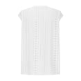 thumbnail image 6 of MIXUE Womens Summer Tops Summer Solid Color Round Neck Hollowed Out Sleeveless Fashion Casual Loose Pullover Tee Shirts Outwear,White,XL, 6 of 7