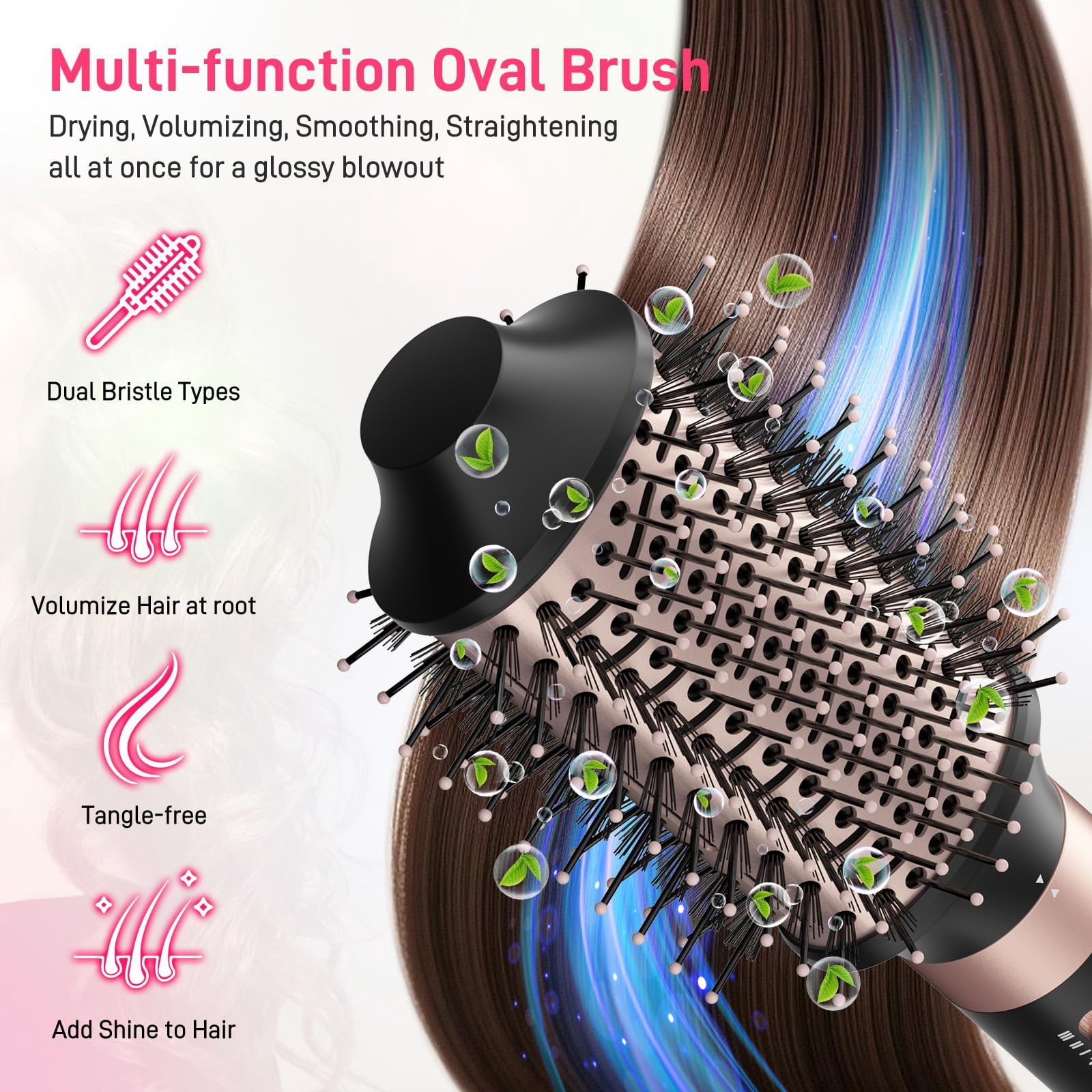 5 in 1 High Speed Hot Air Styler Dual Voltage Auto Wrap Low Heat Damage Fast Drying Quiet 3 Temp Settings Travel Ready For All Hair Types