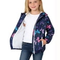 thumbnail image 3 of Toddler Girls Jacket Lightweight Hooded Windbreaker Kids Water-Resistant Light Rain Jacket Print Outwear, 3 of 8
