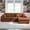 Orange, variant on Corduroy Corner Chaise Compression Sofa Bed, L-Shaped Sectional Couch with High-Density Sponge, No-Assembly Required Convertible Sofa for Living Room, Apartment, Guest Room(Brown)