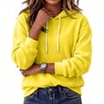thumbnail image 3 of Women's Pullover Hoodie Cozy Streetwear Sweatshirt with Drawstring Hood Kangaroo Pocket Relaxed Fit Hoodies, L, 3 of 5