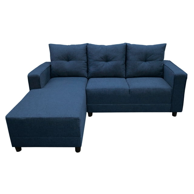 Sala Esquinera El Bazar Store Demeter Azul marino 210x160 cm Tela Lino nacional Modular Chaise love seat