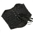 thumbnail image 5 of Luxalzxs Womens Mesh Sparkly Rhinestones Boned Overbust Corsets Bustiers Waist Cincher Strapless Bandeau Tube Crop Tops, 5 of 5