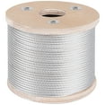 thumbnail image 1 of VEVOR Stainless Steel Cable Railing 3/16"x 250ft, Wire Rope 304 Marine Grade, Braided Aircraft Cable 7x19 Strands Construction for Deck,Rail,Balusters,Stair,Handrail,Porch,Fence, 1 of 9