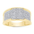thumbnail image 6 of AFFY White Natural Diamond Engagement & Wedding Trio Bridal Ring Set In 10k Yellow Gold (0.3 Cttw), 6 of 7