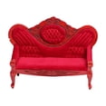 thumbnail image 2 of Sofá de casa de muñecas a escala 1:12, sofá de casa de muñecas, sofá de dos plazas, decoración de madera, escena del hogar, artesanía Rojo oscuro, 2 of 9