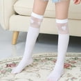 thumbnail image 6 of GigrtiJin 3-12 Years Toddler Kids Cotton Socks Solid Color Heart Printed Mesh Lace Thigh High Socks Cute Trendy Girls Socks, 6 of 7