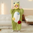 thumbnail image 2 of UYYX Frog Onesie Kids 3D Frog Hooded Fleece Onesie Color Dot Belly Plush Jumpsuit Warm Windproof Winter Loungewear(Green,9-10 Years), 2 of 9